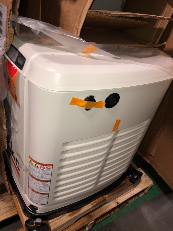 Photo 1 of Generac Guardian 18kW Home Standby Generator with 200 Amp Transfer Switch, Durable All Aluminum, WiFi Enabled with G-Force Engine, Easy to Use, Whole House Power Backup, Smart Outage Solution - Bisque