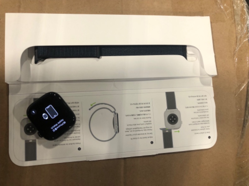 Photo 1 of **** missing cable ****Apple Watch Series 10 [GPS 46mm case] Smartwatch with Jet Black Aluminium Case with Ink Sport Loop. Fitness Tracker, ECG App, Always-On Retina Display, Carbon Neutral