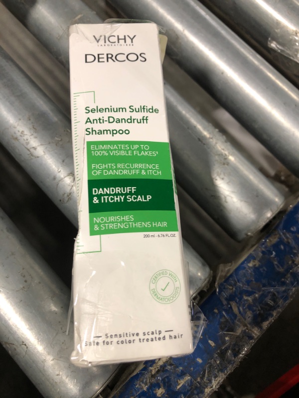 Photo 1 of Dercos Selenium Sulfide Anti Dandruff Shampoo, Eliminates Flakes & Fights Recurring Dandruff & Itchy Scalp, Color Safe Shampoo, 2X Less Breakage, Suitable For All Hair Types, 6.76 Fl. Oz.