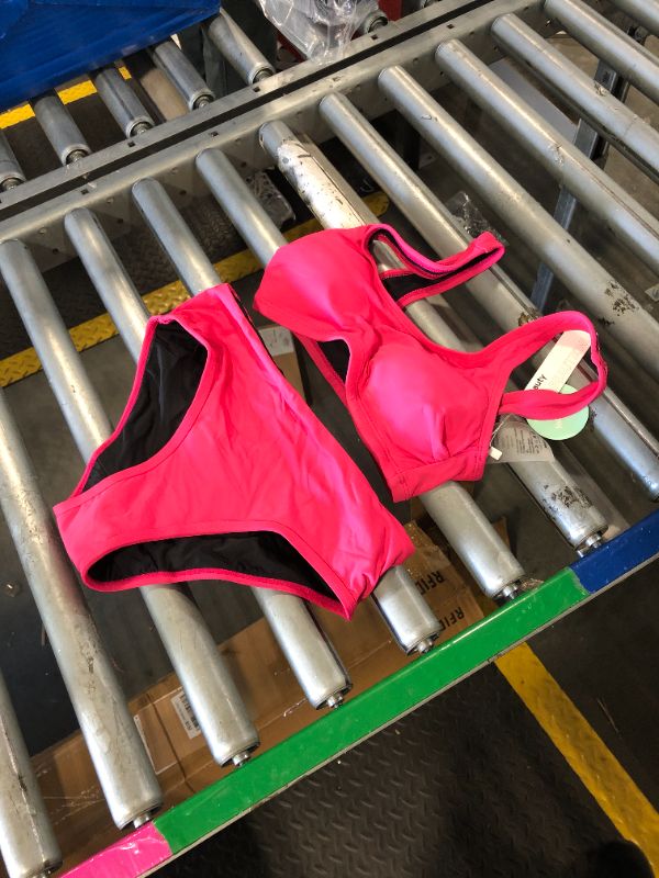 Photo 1 of ***XXS SIZE***Beautikini Period Swimwear Two Piece Menstrual Leakproof Swimsuit Sporty Bikini Sets Bathing Suit for Teen Girls Raspberry Red