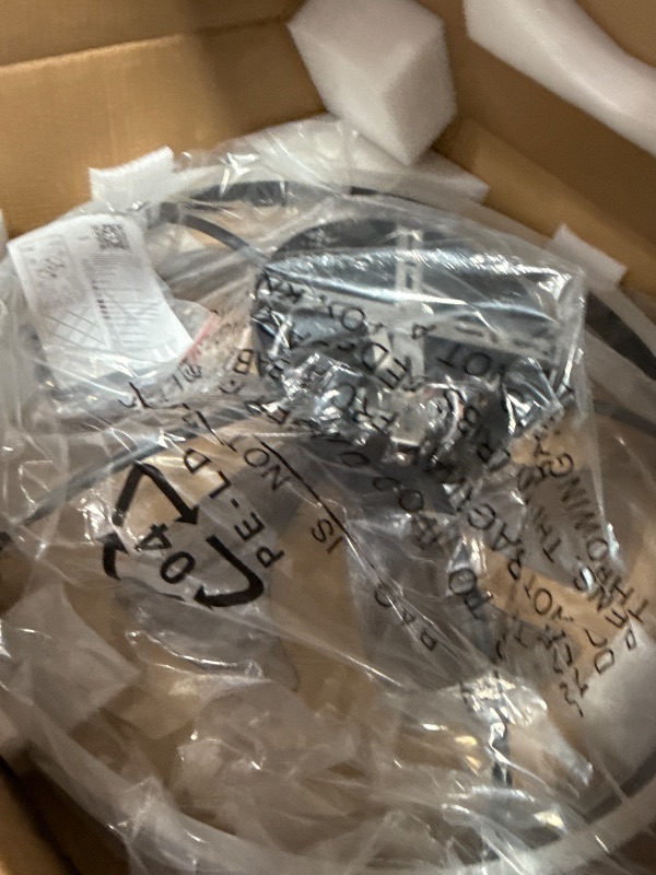 Photo 1 of ***PARTS ONLY ***VOLISUN Low Profile Ceiling Fans with Lights and Remote, 23.6in Flush Mount Ceiling Fans with Light, 3000K-6500K Dimmable Fandelier LED Fan Light, Black Bladeless Ceiling Fans with Lights for Bedroom