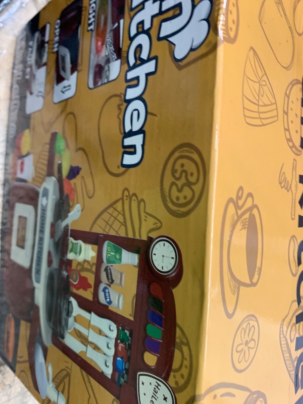 Photo 1 of (*mini doll size) Kitchen Set for Toddler with Sound and Light?Pretend Cooking Food Set,Kids Kitchen Playset?Play Sink with Running Water and Electronic Induction Stove?Kitchen Accessories (red Kitchen Set)