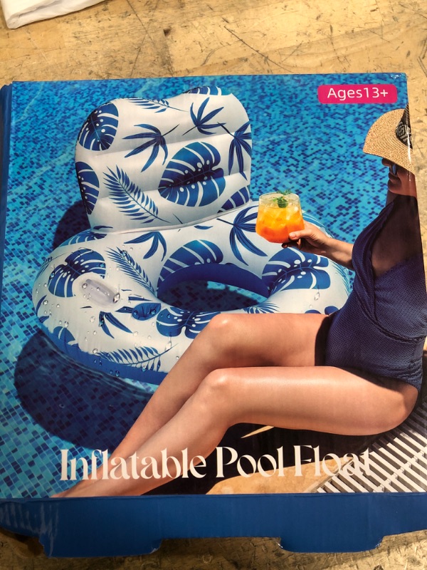 Photo 1 of [2025 New Model] Pool Floats - Inflatable Pool Floats with Cup Holders,Unibody Pool Lounger Float with Handle?Ideal Pool Toys for Pools,Beach,Lakes, Rivers,Water Party 2025 Beach Vacation Essentials