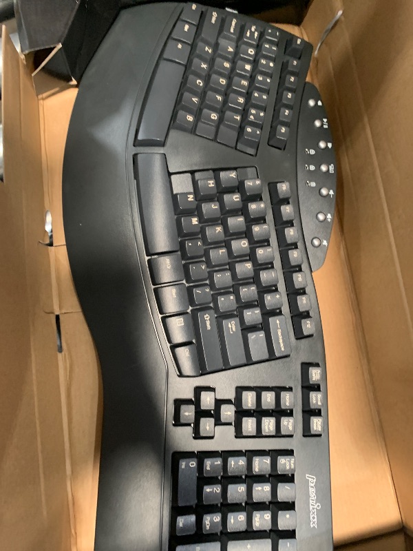 Photo 2 of Perixx Periboard-612B Wireless Ergonomic Split Keyboard with Dual Mode 2.4G and Bluetooth Feature, Compatible with Windows 10 and Mac OS X System, Black, US English Layout