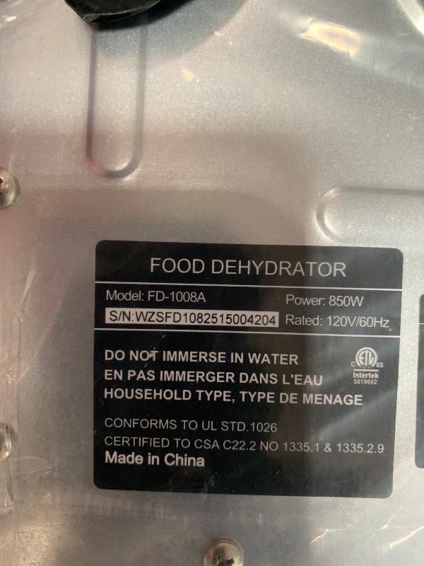Photo 1 of ***FINAL SALE NO REFUND, SEE NOTES***   Kwasyo Food Dehydrator 12 Trays, 4 Presets for Fruits, Veggies, Meats, Flowers, 90°C Temperature Control, 24H Timer, 800W Dehydrator Machine, Stainless Steel, Recipe Included
