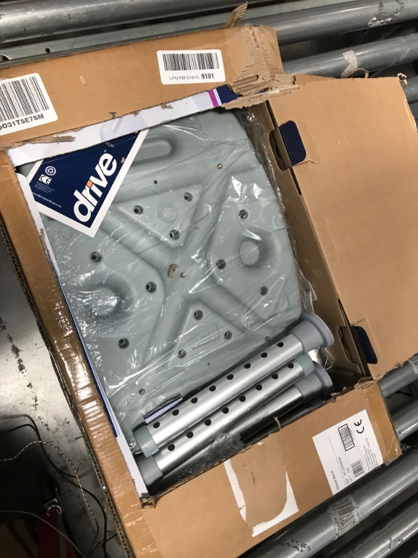 Photo 1 of (missing hardware) Drive Medical RTL12203KDR Shower Chair, Adjustable Shower Stool with Suction Feet, Shower Seat for Inside Tub, Bathroom Bench