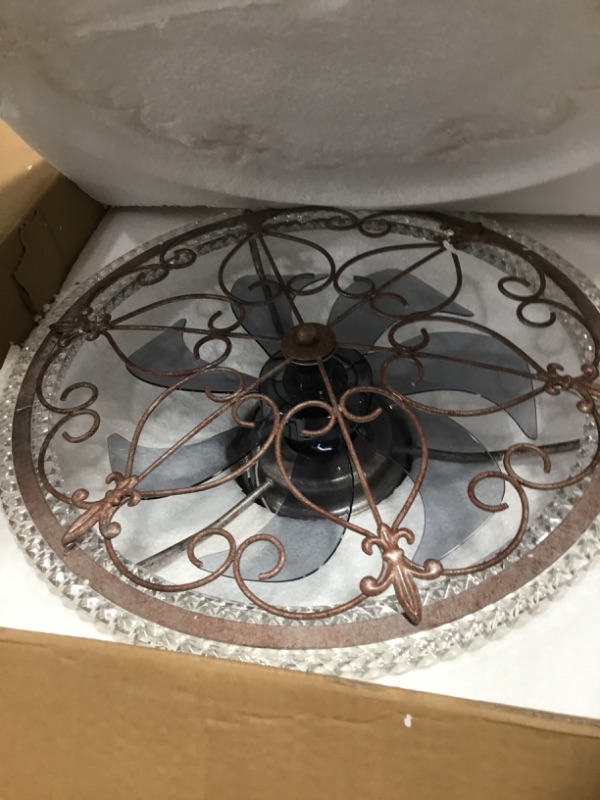 Photo 1 of HuixuTe Rustic Caged Ceiling Fan with Lights Remote Control, Retro Industrial Ceiling Fan with Light for Kitchen Bedroom Living Room