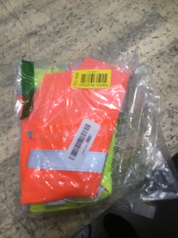Photo 1 of 2 Pieces Dog Reflective Vest Adjustable Dog Safety Service Vest Pet High Visibility Apparel for Hunting Outdoor Activities Walking at Night(L,Orange, Fluorescent Yellow)