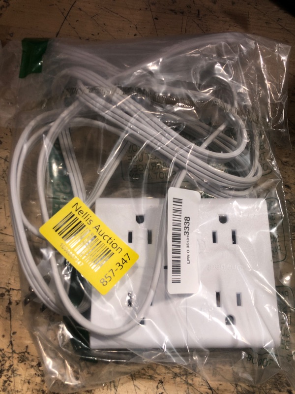 Photo 1 of 10Ft Extension Cord with Multiple Outlets, Flat Plug Power Strip Surge Protector 10 Ft Long Cord, 8 Outlet 4 USB Ports (2 USB C), Multi Outlet Wall Plug for Home Office, College Dorm Room Essentials