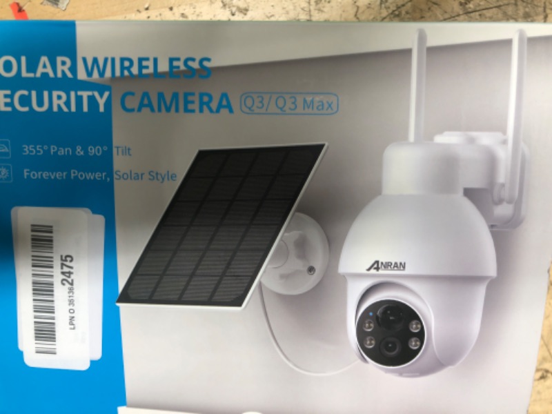 Photo 1 of ANRAN [2026 Exclusive Solar Camera Security Outdoor 2K with Adjustable Solar Panel, 360° View Night Vision, 2 Way Charge Battery Powered, No Monthly Fee, Wireless /2.4G WiFi Camera for Home Farm
