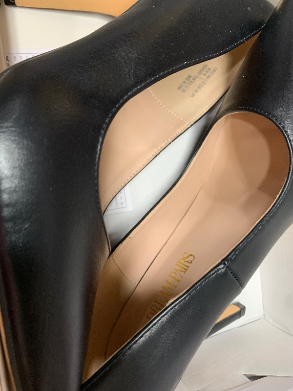 Photo 1 of (SIZE 8) (USD/FAIR) DREAM PAIRS Womens Closed Toe High Heels Dress Pointed Toe Wedding Pump Shoes, Black Pu - 7.5 Wide (Christian-New-W)