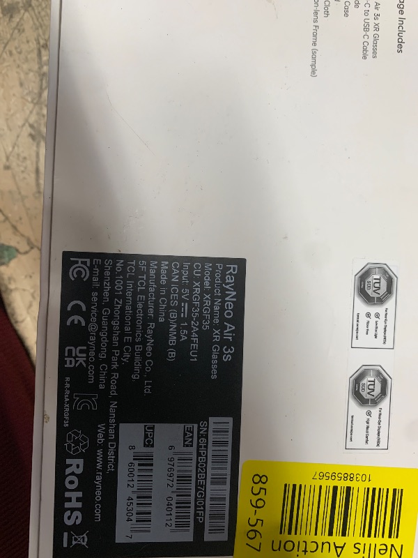 Photo 1 of [2025 New] RayNeo Air 3s XR Glasses - AR Glasses 201" 120Hz FHD HueView Eye-Care Video Display, Smart Gaming Glasses for iPhone 16,15/Android/Mac/Switch/PS5/SteamDeck *SCRATCHED