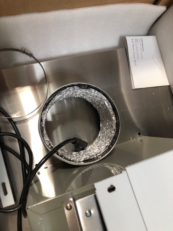 Photo 1 of ***HAS DENTS AND SCRATCHES***

ONEEON 30" Range Hood - 900 CFM Stainless Steel Wall Mount Kitchen Exhaust with 4 Speed Fan, LED Lights, Push Button, Ultra-thin Body, Chimney Style Stove Vent Hood & Ducted Exhaust Vent