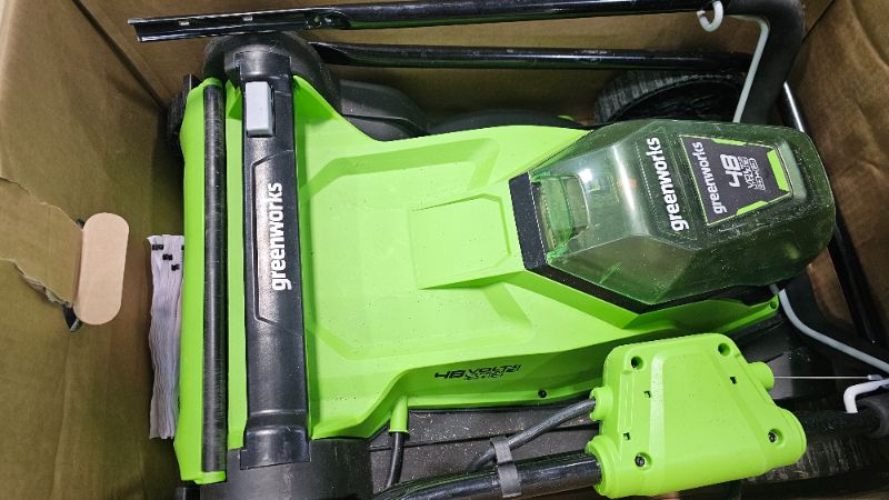 Photo 1 of ***PARTS ONLY***Greenworks 48V (2 x 24V) 17" Cordless (Push) Lawn Mower (125+ Compatible Tools), (2) 4.0Ah Batteries and Dual Port Rapid Charger Included