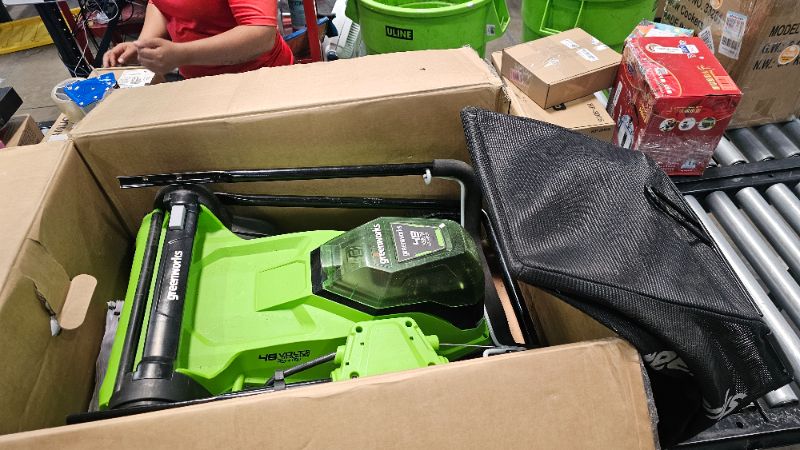 Photo 1 of ***PARTS ONLY***Greenworks 48V (2 x 24V) 17" Cordless (Push) Lawn Mower (125+ Compatible Tools), (2) 4.0Ah Batteries and Dual Port Rapid Charger Included