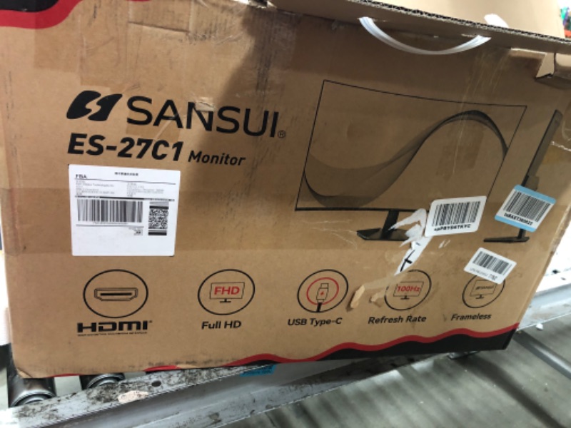 Photo 1 of ***BROKEN/ PARTS ONLY***

SANSUI Curved Monitor 27 inch 100Hz USB Type-C Computer Monitor with Speakers Built in?FHD 1080p?HDR?110% sRGB?1500R?VESA Compatible,for Tablet,Desktop,Laptop and PC Work Gaming (ES-27C1)