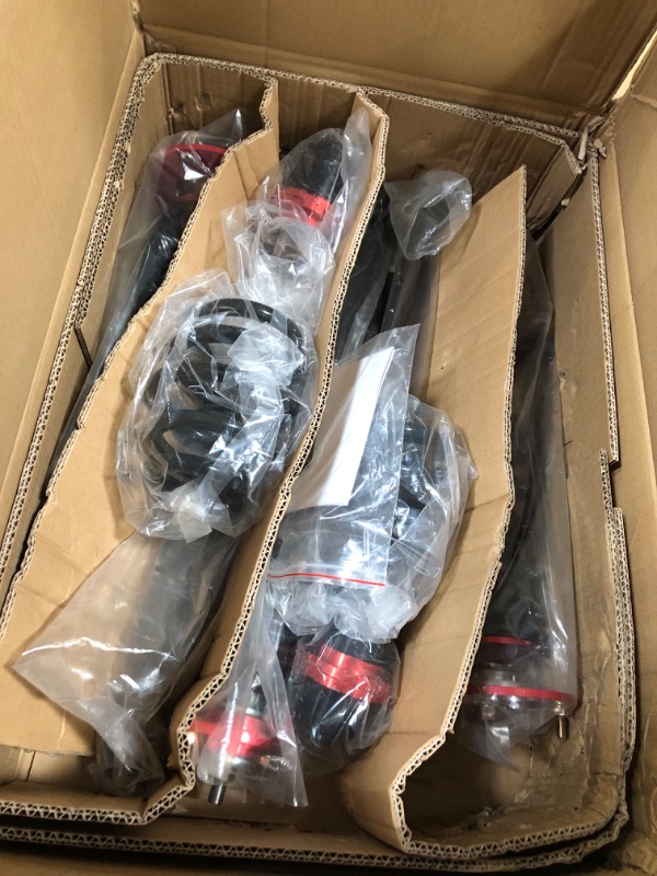 Photo 1 of Coilover Struts Spring Shocks Adjustable Height Coilovers Suspension Struts Coil Spring Shocks and Struts Full Set ECCPP Fit for 01-05 for BMW 320i /2000 for BMW 323Ci /98-2000 for BMW 323i - Red