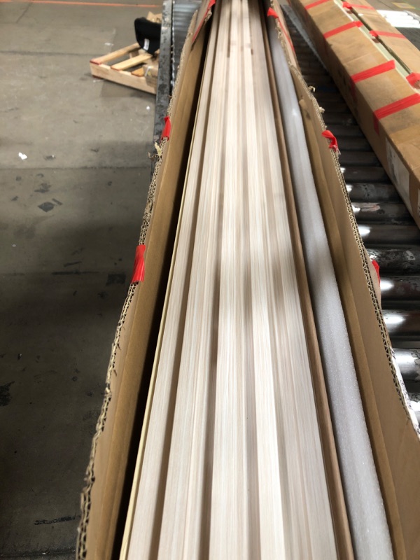 Photo 1 of ************INNACURATE STOCK PHOTO COLOR************
OUZUGIE WPC Acoustic Slat Wall Paneling, 8-Pack 114 x 6 Inches 3D Wall Panels for Interior Wall Decor,Living Room,TV Background,Study Room,Office Spaces,Bedroom,High Grille (Walnut)