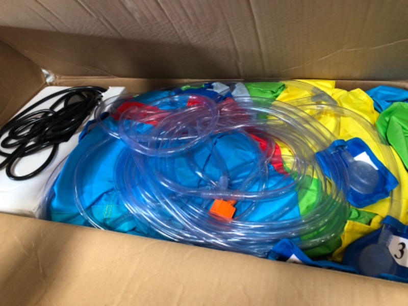 Photo 1 of Causeair Inflatable Water Slide with Bounce House,Dolphin Styling,Splashing Pool,Double Water Cannon,Climbing Wall,Heavy Duty GFCI Blower,Inflatable Water Park Slide for Kids Backyard Summer