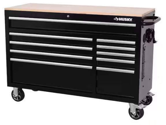 Photo 1 of ***PARTS ONLY ***Husky Modular Tool Storage 52 in. W x 20 in. D Standard Duty Black Mobile Workbench Cabinet