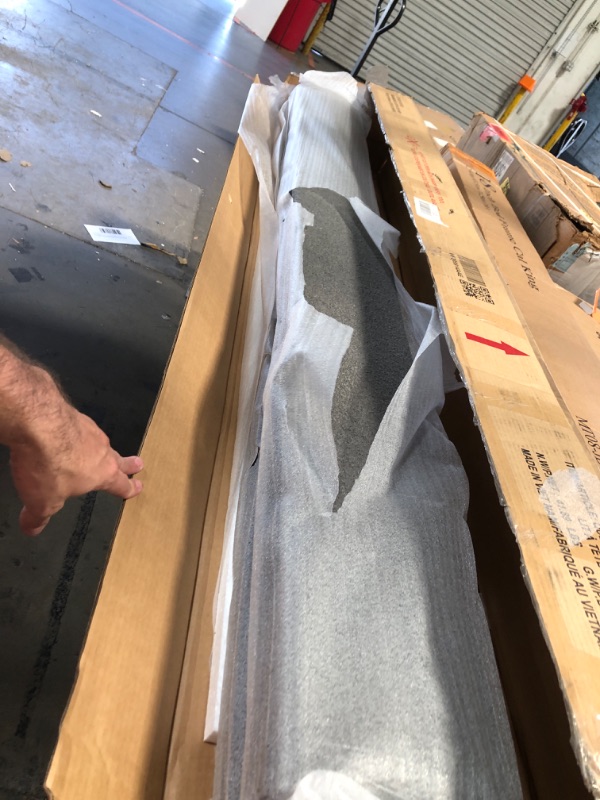 Photo 1 of ************PARTIAL ITEM, THIS IS ONLY BOX 2 OUT OF 2****************
Brisca Queen Size Teddy Fleece Upholstered Platform Bed with Trundle and LED Light,Bed Frame W/Stripe Headboard,for Bedroom,Apartment,Guest Room,Gray