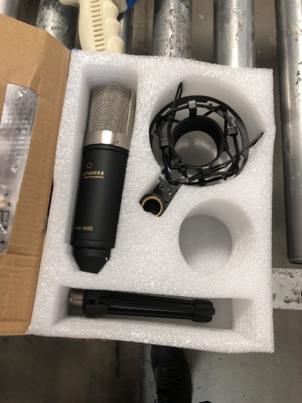 Photo 1 of ************MISSING MIC COVER***********
Marantz Professional MPM-1000 - Studio Recording XLR Condenser Microphone with Desktop Stand and Cable – for Podcast and Streaming Projects, Black
