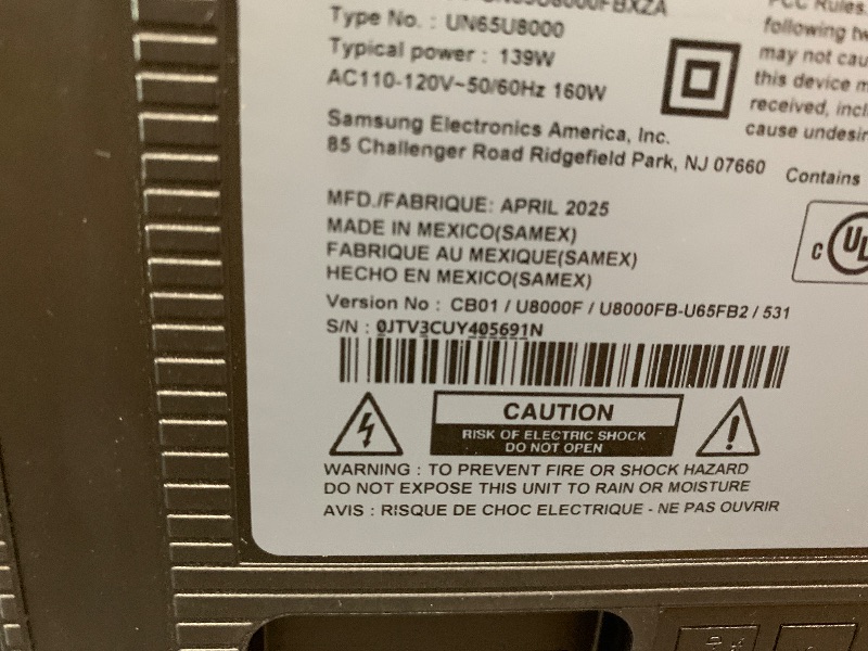 Photo 1 of ******************SCREEN CRACKED, NON-FUNCTIONAL, FINAL SALE*******************
Samsung 65-Inch Class QLED Q7F Series Samsung Vision AI Smart TV (2025 Model, 65Q7F) Quantum HDR, Object Tracking Sound Lite, Q4 AI Gen1 Processor, 4K upscaling, Gaming Hub, A