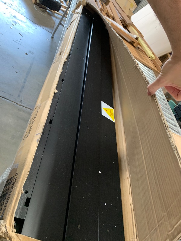 Photo 1 of *************THIS IS ONLY BOX 2 OUT OF 2***************
PVWIIK Triple Bunk Bed with Built-in Ladders & Guardrails,Twin Solid Wood Bed Frame w/Detachable Triple Twin Bunk Bed Frame for 3 Kids Bedroom,No Box Spring Needed, Black