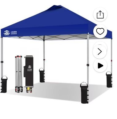 Photo 1 of 10x10 Pop Up Canopy Tent with One Push Setup Easy Outdoor Sun Shade for Events, Parties, Camping