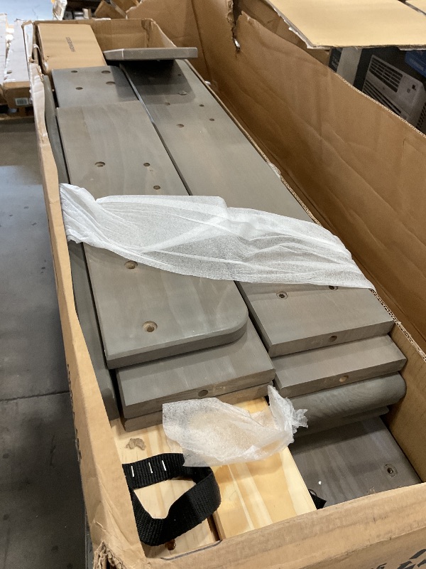 Photo 1 of Max & Lily Bunk Bed, Twin-Over-Full Bed Frame For Kids, Solid Wood Bunk Bed for Kids, No Box Spring Needed, Driftwood