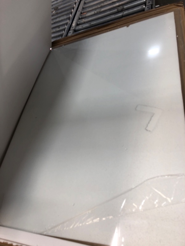 Photo 1 of [Tempered Glass] 48“ x 36” Beveled Edge Glass Chair Mat with Polished Edge Clear Office Chair Mat, Glides Smoothly, Suitable for Carpet or Hardwood Floors