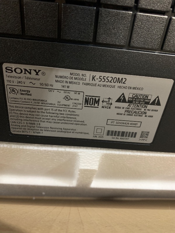 Photo 1 of Sony BRAVIA 2 II 55 Inch 4K Ultra HD LED Smart TV with Google TV and Exclusive Features for PlayStation®5 (K-55S20M2), 2025 Model
