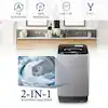 Photo 1 of 1.38 cu.ft. 17.7 lbs. Full-Automatic Smart Home Top Load Washer, Washing Machine w/ Drain Pump, 10 Wash Program in Grey