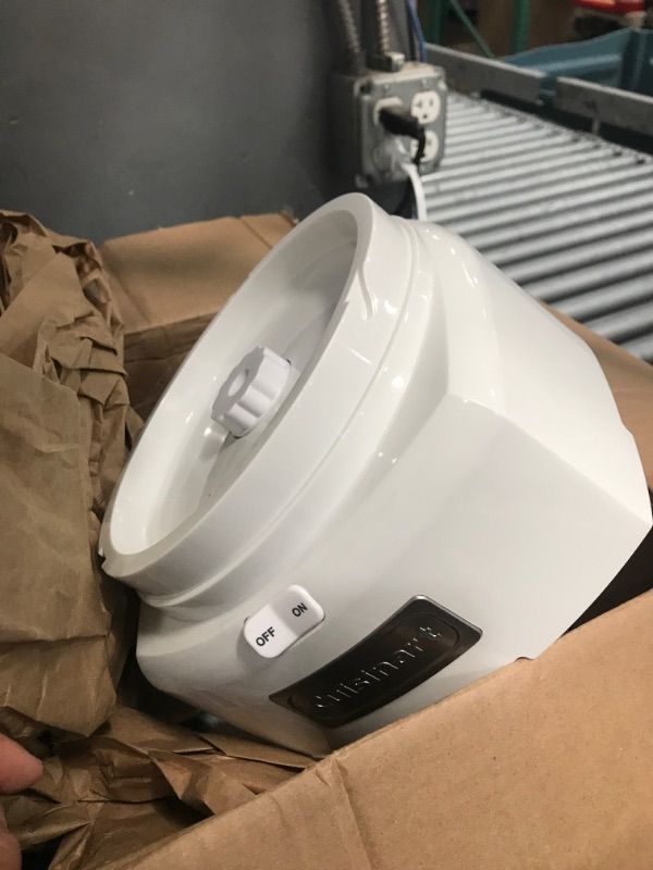 Photo 1 of (used) Cuisinart Ice Cream Maker Machine, 1.5 Quart Double Insulated Ice Cream Machine, Sorbet and Frozen Yogurt Maker, Ready in 20 Minutes, ICE-21P1, White