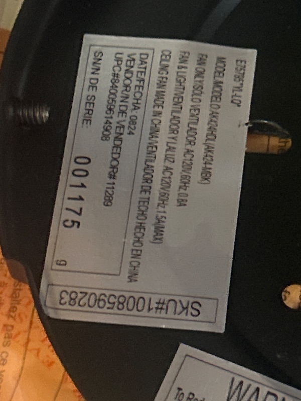 Photo 1 of ***PARTS ONLY***Hampton Bay Hawkspur 52 in. Indoor/Outdoor Matte Black Low Profile Ceiling Fan with Adjustable White LED with Remote Included AK424-MBK