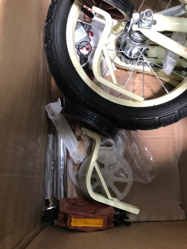 Photo 1 of ***PARTS ONLY***JOYSTAR 14 Inch Kids Bikes with Training Wheels & Basket, Vintage Girls Bike for Toddler of 3-5 Years Old Girls & Boys, Kids Bicycle, Beige