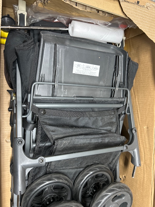 Photo 1 of (major usage) Joovy Caboose Too Sit and Stand Double Stroller Featuring Universal Car Seat Adapter, 3-Way Reclining Seats, Option to Use Rear Seat, Bench Seat, or Standing Platform (Black)