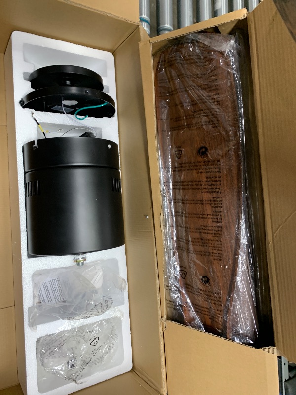 Photo 1 of (FOR PARTS) Fanbulous 52" Ceiling Fans without Lights, Flush Mount Ceiling Fan with Remote Control Modern,Low Profile Ceiling Fans with 6-Speeds Reversible DC Motor for Patio Living Room Bedroom(Walnut)