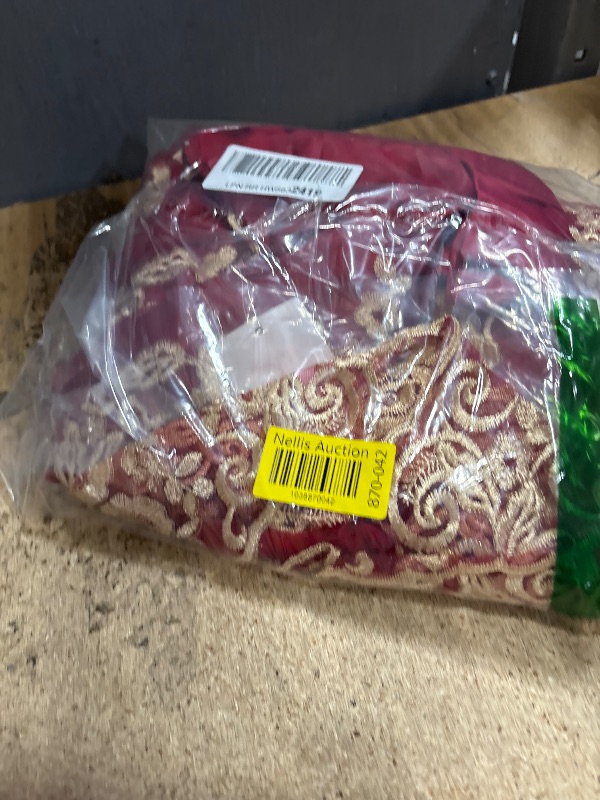 Photo 1 of Baby Girls Embroidery Lace Dresses Toddler Ruffles Infant Easter Tutu Birthday Dress with Headwear (Burgundy,70)