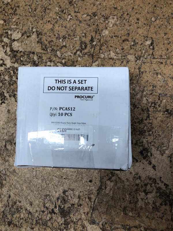 Photo 1 of [10-Pack] PROCURU Heavy Duty Angle Stop Valve 1/2" Nominal (5/8" OD) Compression x 3/8" OD, 1/4-Turn Operation (PCAS12-10P)
