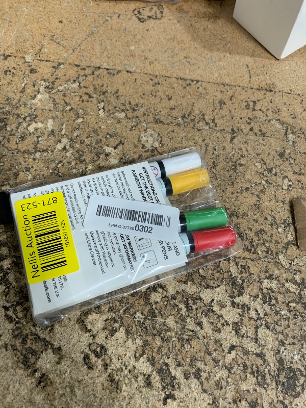 Photo 1 of *MISSING BLUE* Glass Pen Window Marker: Liquid Chalk Markers for Glass, Car Marker or Mirror Pen with Washable Paint - Graduation Car Windows, Storefront Window, Wedding, Parade, Party & Holiday (5 Pens - Fine Tip)