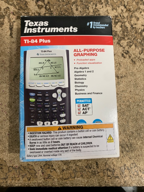 Photo 1 of Texas Instruments TI-84 Plus Graphics Calculator, Black 320 x 240 pixels (2.8" diagonal)