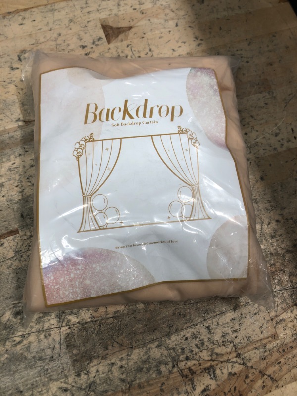 Photo 1 of 10x10ft Champagne Tulle Backdrop Curtain with Lights String for Parites, Sheer Backdrop Curtains for Wedding Baby Shower Birthday Party Photo Shoot Decorations