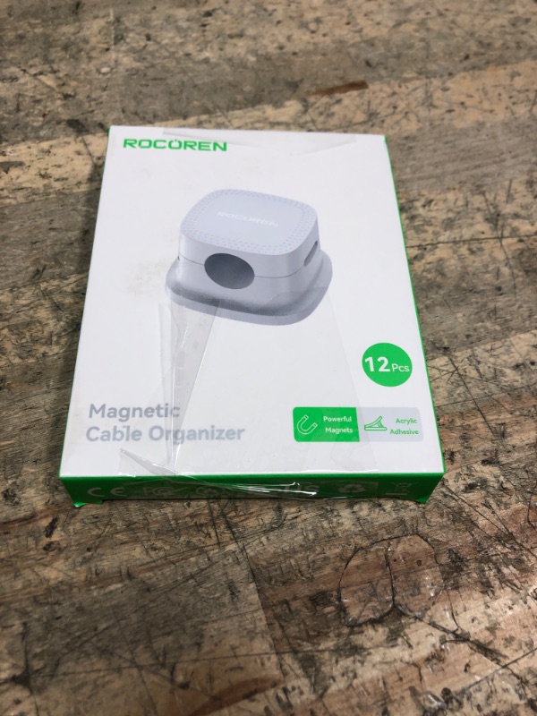 Photo 1 of 12-Pack Magnetic Cable Clips Cord Organizer-Cable Smooth Adjustable, Rocoren Desk Cable Management Accessories,Cable Holder Clips Wire Holder Keeper for Desktop,Nightstand,Wall,Home Office,Phone,Car