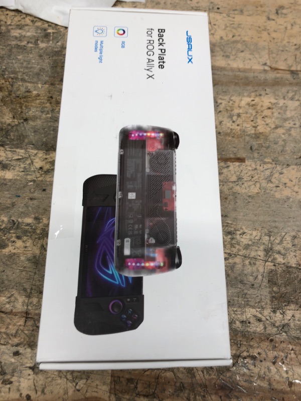 Photo 1 of *MISSING STICKER* JSAUX RGB Transparent Back Plate Compatible with ROG Ally X, ROG Ally X Case Accessories with Silicone Grip and Cooling Module, DIY Replacement Shell