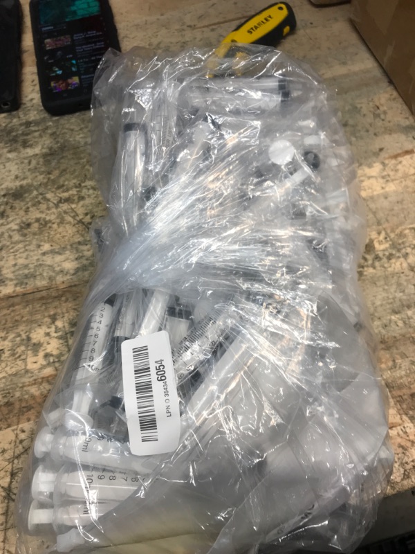 Photo 1 of 100 Packs 10ml Plastic Syringe, Luer Slip Tip with Cover Cap, Syringes for Liquid Jello Shots, Measuring, Watering, Refilling, Feeding