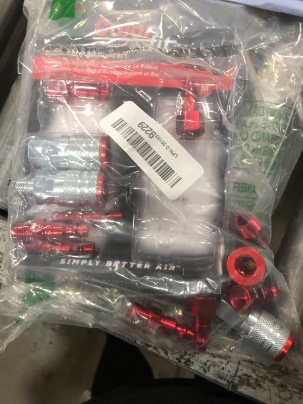 Photo 1 of (PARTIAL SET) (USED/FAIR) Milton S-314MKIT ColorFit Coupler & Plug Kit - (M-Style, Red) - 1/4" NPT, (14-Piece)