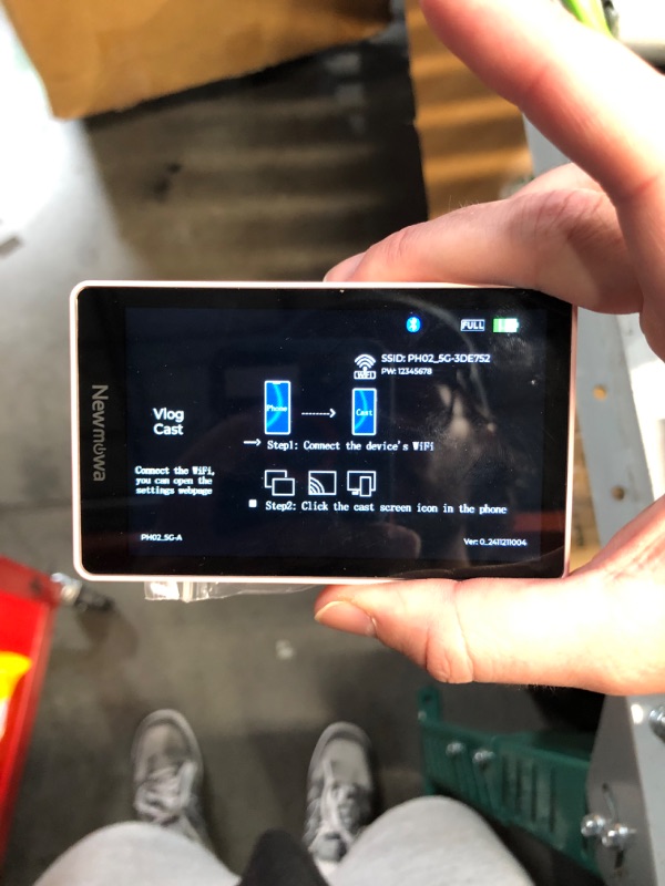 Photo 1 of (POWER TESTED) Newmowa Pink Magnetic Phone Vlog Selfie Monitor Screen, 1080P Wireless Recording, Using Phone Rear Camera for Selfie Vlog Live Stream TikTok, Compatible with iPhone(Support 4K 30fps Wired Recording)