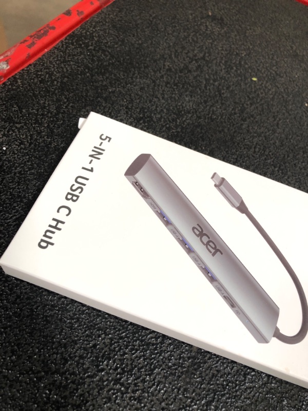 Photo 1 of **SEE NOTES **Acer 5 in 1 USB C Hub with 4K HDMI, 100W Power Delivery, 3 USB A Data Ports, USB C to HDMI Multiport Adapter for Laptop, PC, Tablet, MacBook Air, iPad Air, iMac, iPhone 15/16 Pro/Pro Max
