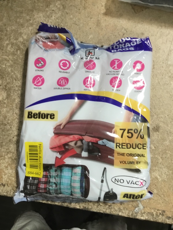 Photo 1 of 10Pack Travel Space Saver Bags (4 x S, 3 x L, 3 xL), Reusable KFYM Vacuum Travel Storage Bag, Saves 75% of Storage Space, Roll-Up Compression, No Need For Vacuum Machine Or Pump